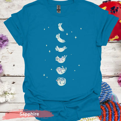 Phases of the Moon T-shirt - S / Sapphire - Physical Item