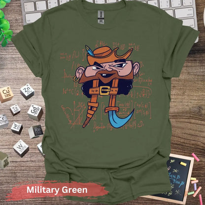 Pirate Mathematician T-shirt - S / Military Green - Physical Item