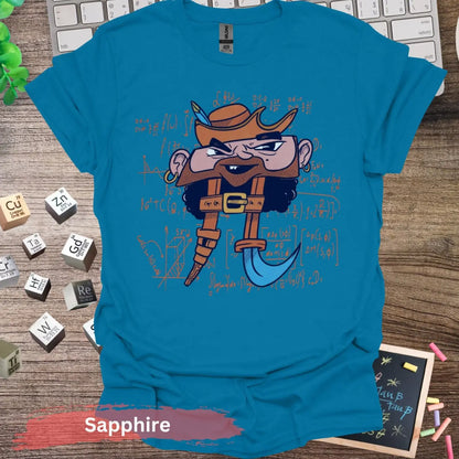 Pirate Mathematician T-shirt - S / Sapphire - Physical Item