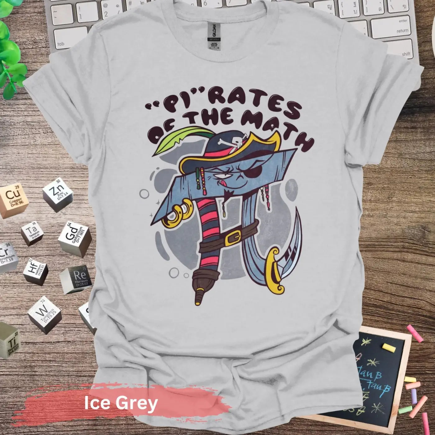 PIrates of the Math Graphic T-Shirt - S / Ice Grey - Physical Item