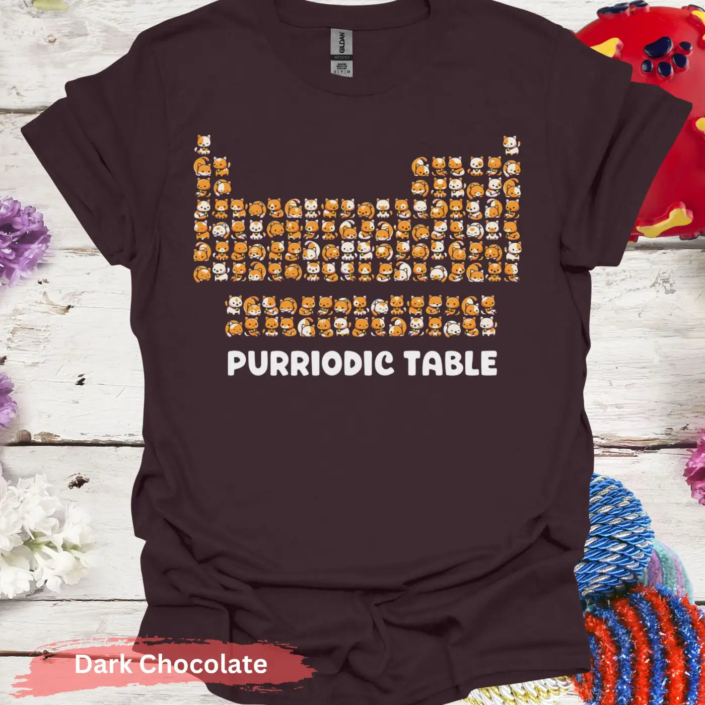 Purriodic Table T-shirt - S / Dark Chocolate - Physical Item