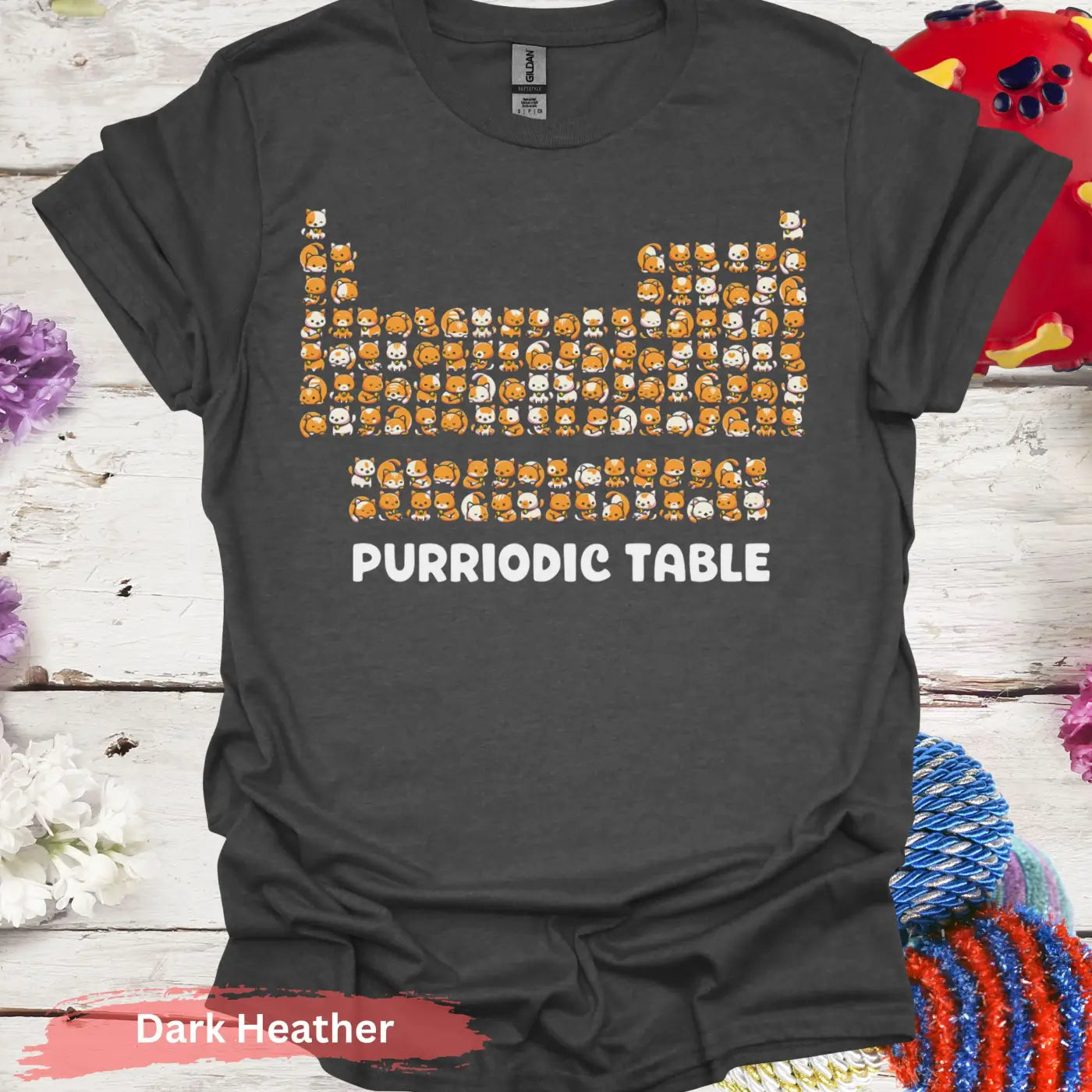 Purriodic Table T-shirt - S / Dark Heather - Physical Item