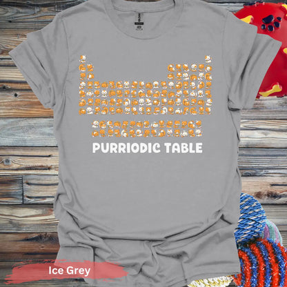 Purriodic Table T-shirt - S / Ice Grey - Physical Item