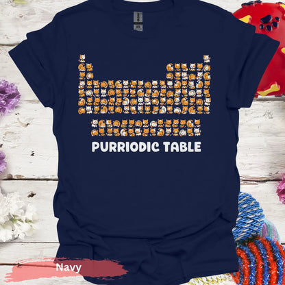 Purriodic Table T-shirt - S / Navy - Physical Item