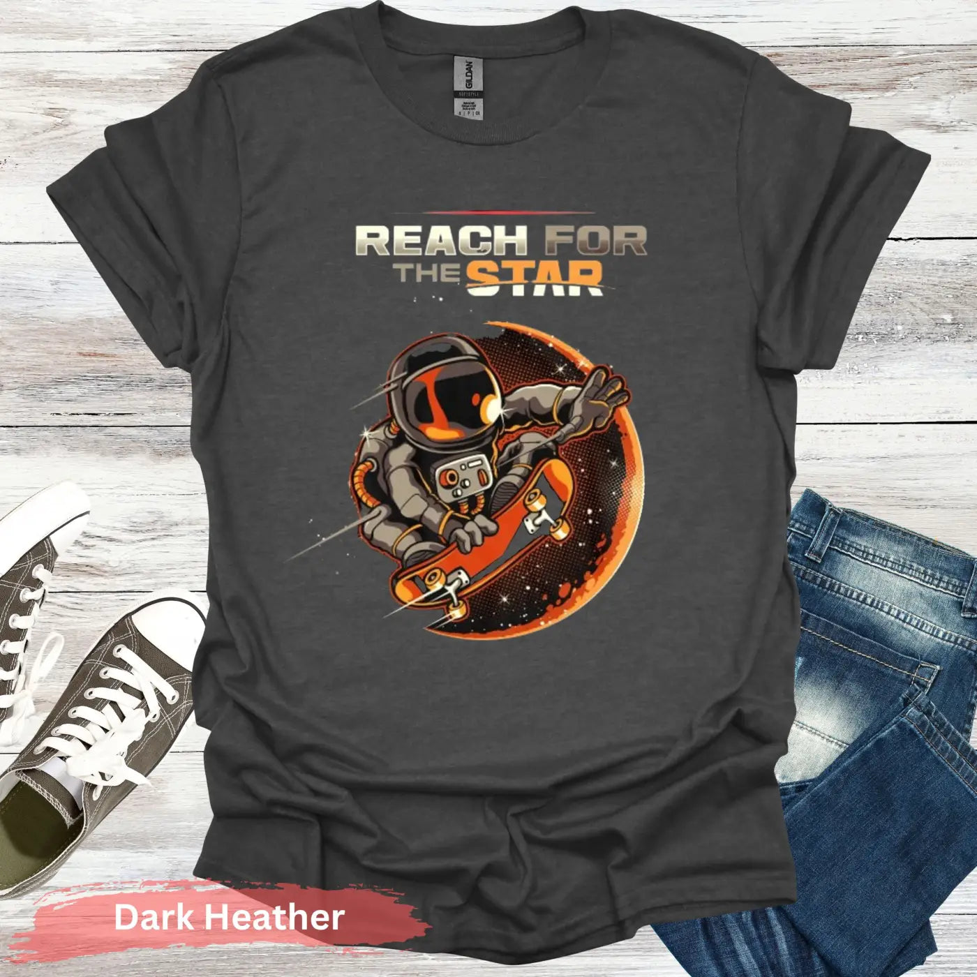 Reach for the Stars T-Shirt - S / Dark Heather - Physical Item