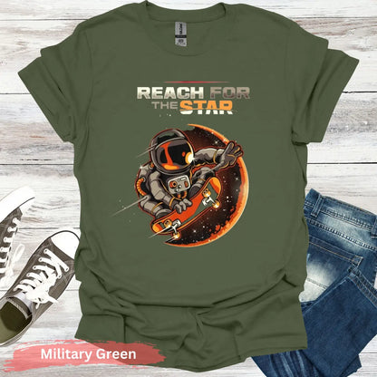 Reach for the Stars T-Shirt - S / Military Green - Physical Item