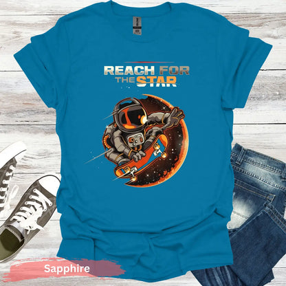 Reach for the Stars T-Shirt - S / Sapphire - Physical Item