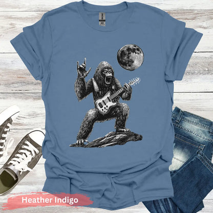 Rock Star Gorilla T-Shirt - S / Heather Indigo - Physical Item