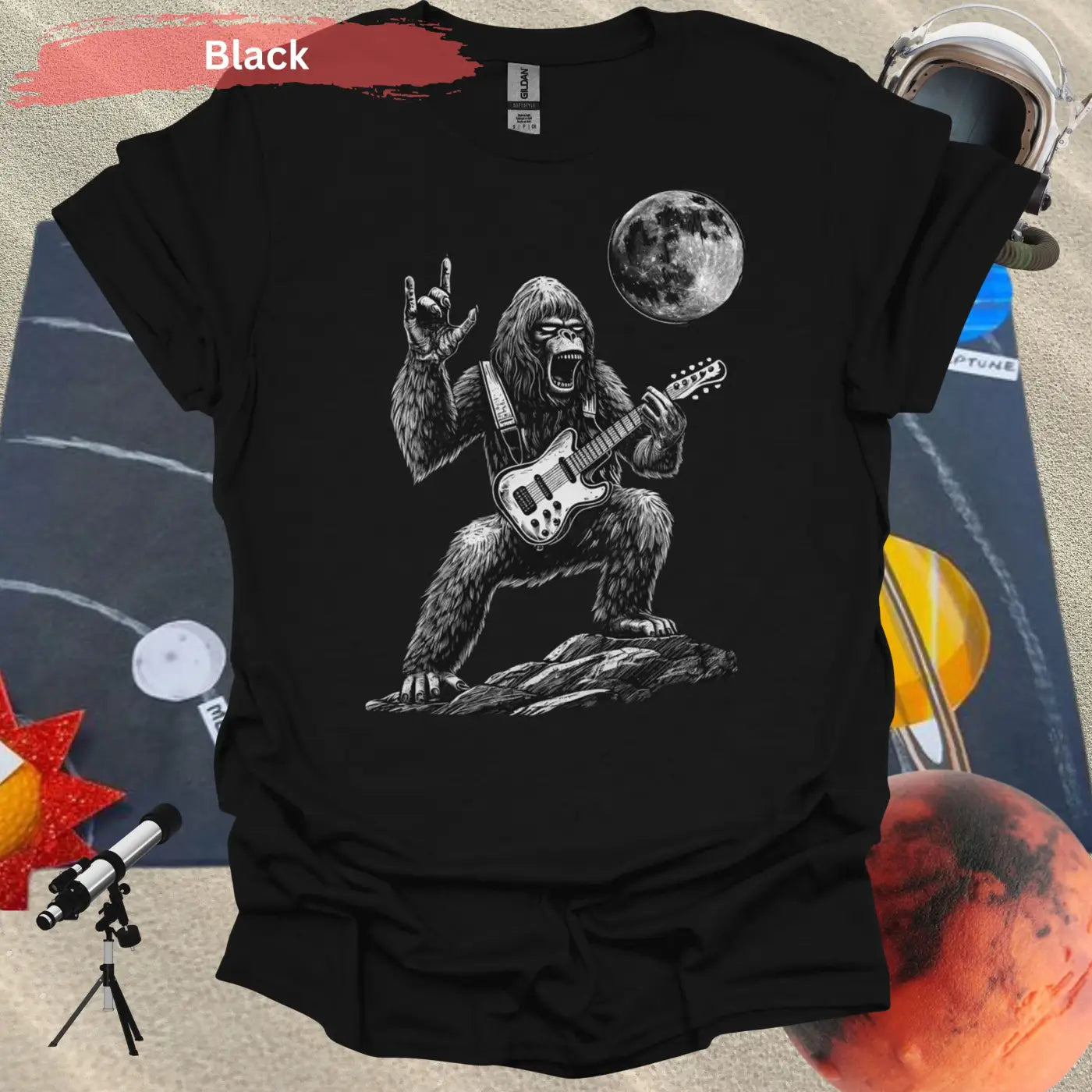 Rock Star Gorilla T-Shirt - S / Black - Physical Item