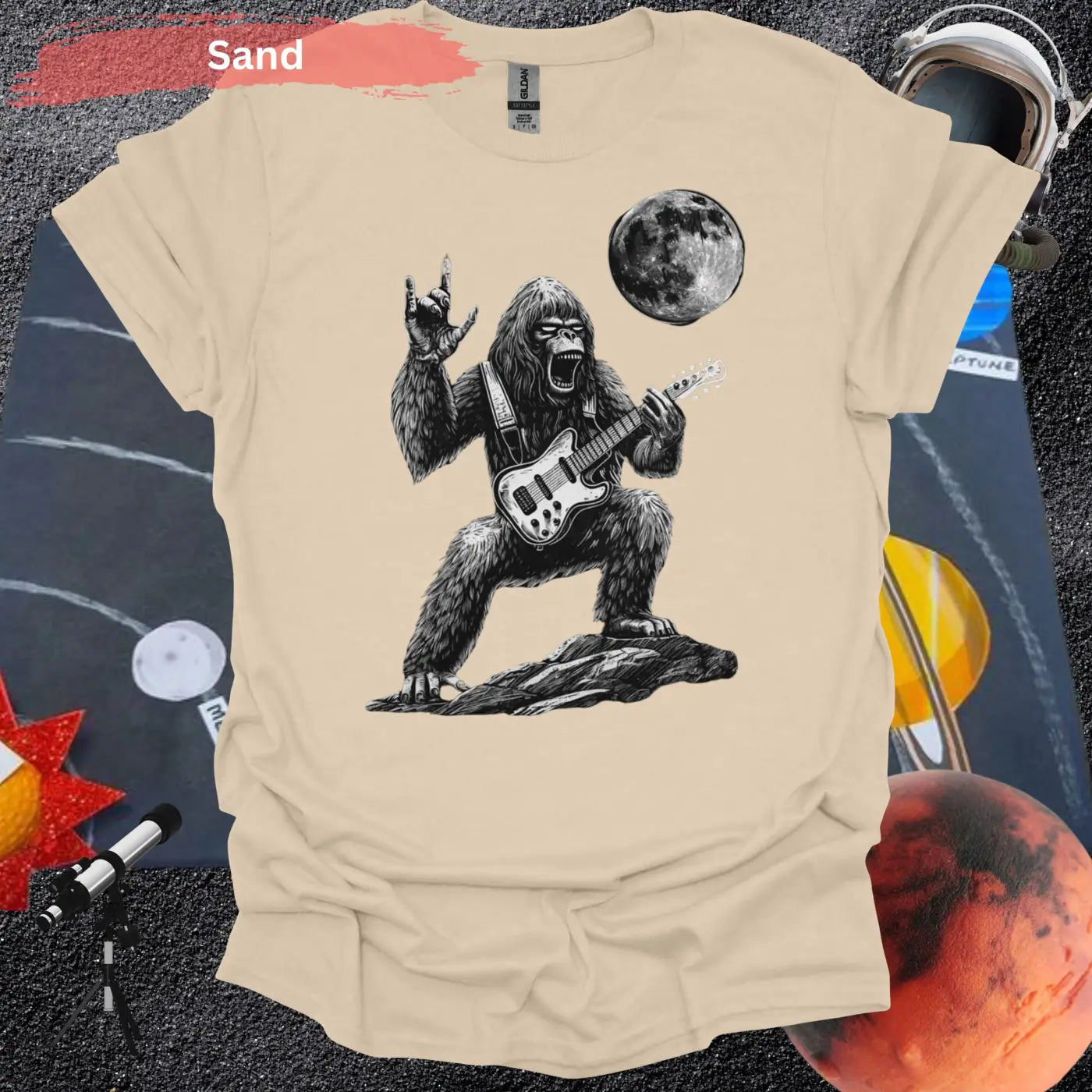 Rock Star Gorilla T-Shirt - S / Sand - Physical Item