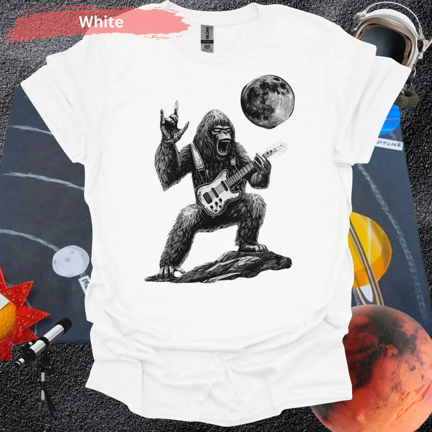 Rock Star Gorilla T-Shirt - S / White - Physical Item