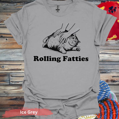 Rolling Fatties Graphic T-shirt - S / Ice Grey - Physical Item