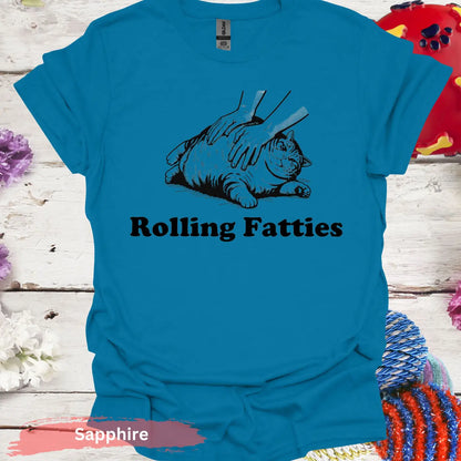 Rolling Fatties Graphic T-shirt - S / Sapphire - Physical Item