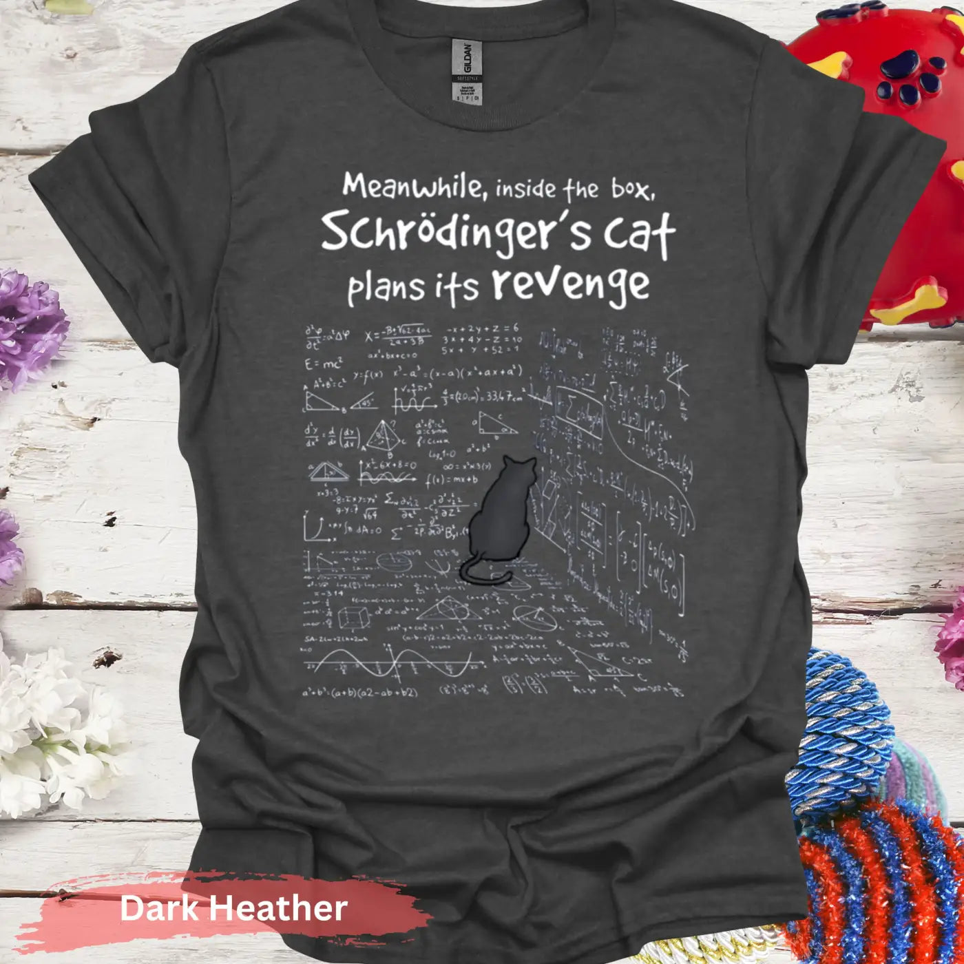 Schrodinger’s Cat Plans Its Revenge T-shirt - S / Dark Heather - Physical Item