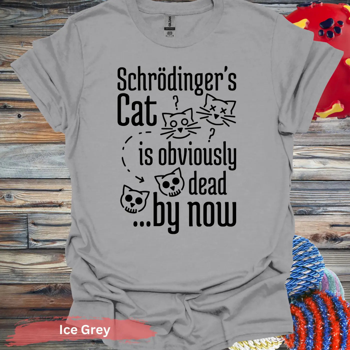 Schrödinger’s Cat is Obviously Dead T-Shirt - S / Ice Grey - Physical Item