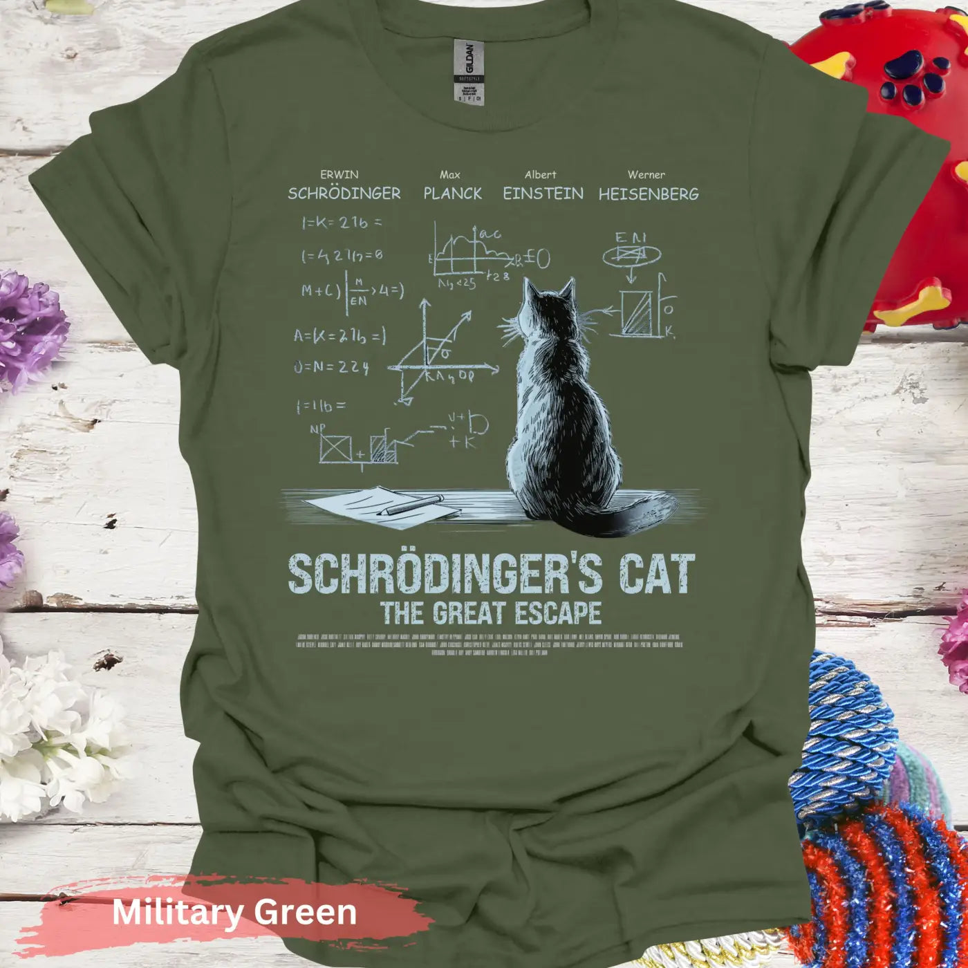 Schrödinger’s Cat The Great Escape T-Shirt - S / Military Green - Physical Item