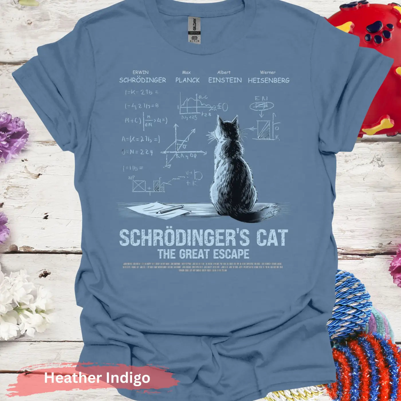 Schrödinger’s Cat The Great Escape T-Shirt - S / Heather Indigo - Physical Item