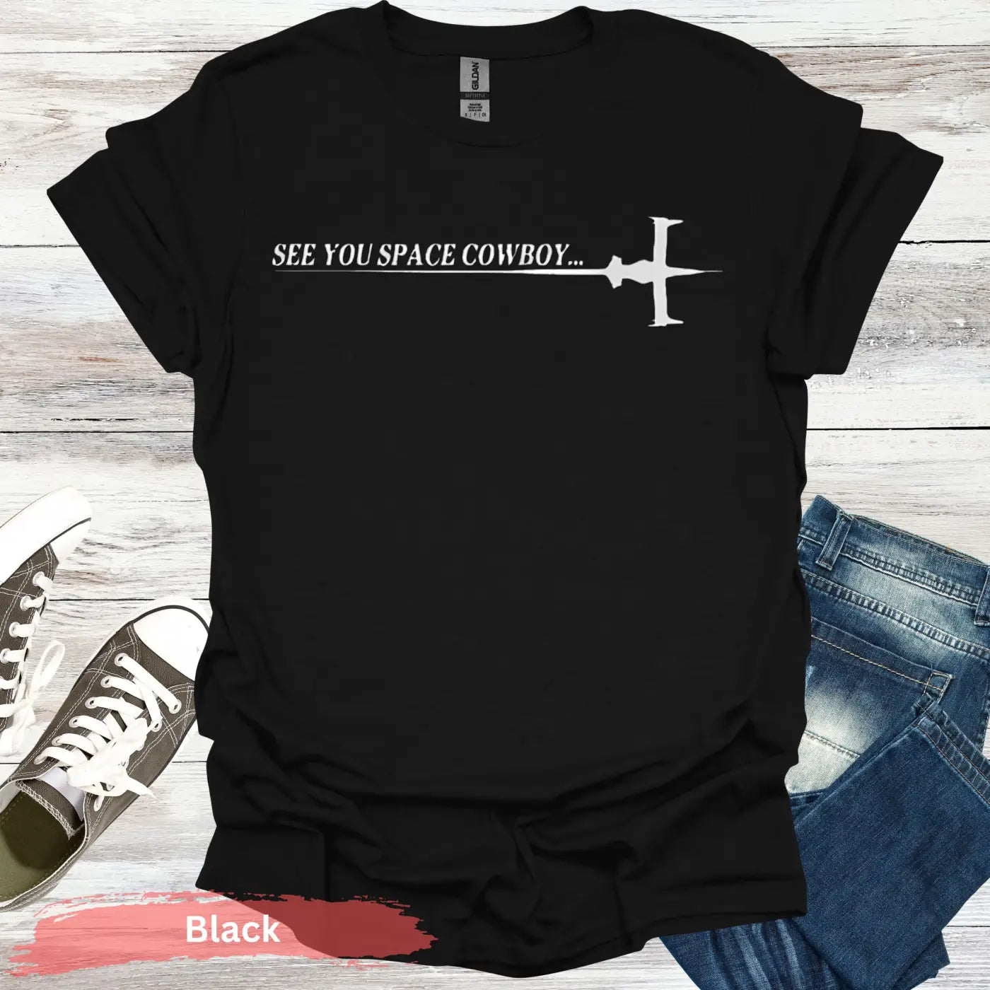 See You Space Cowboy T-shirt - S / Black - Physical Item