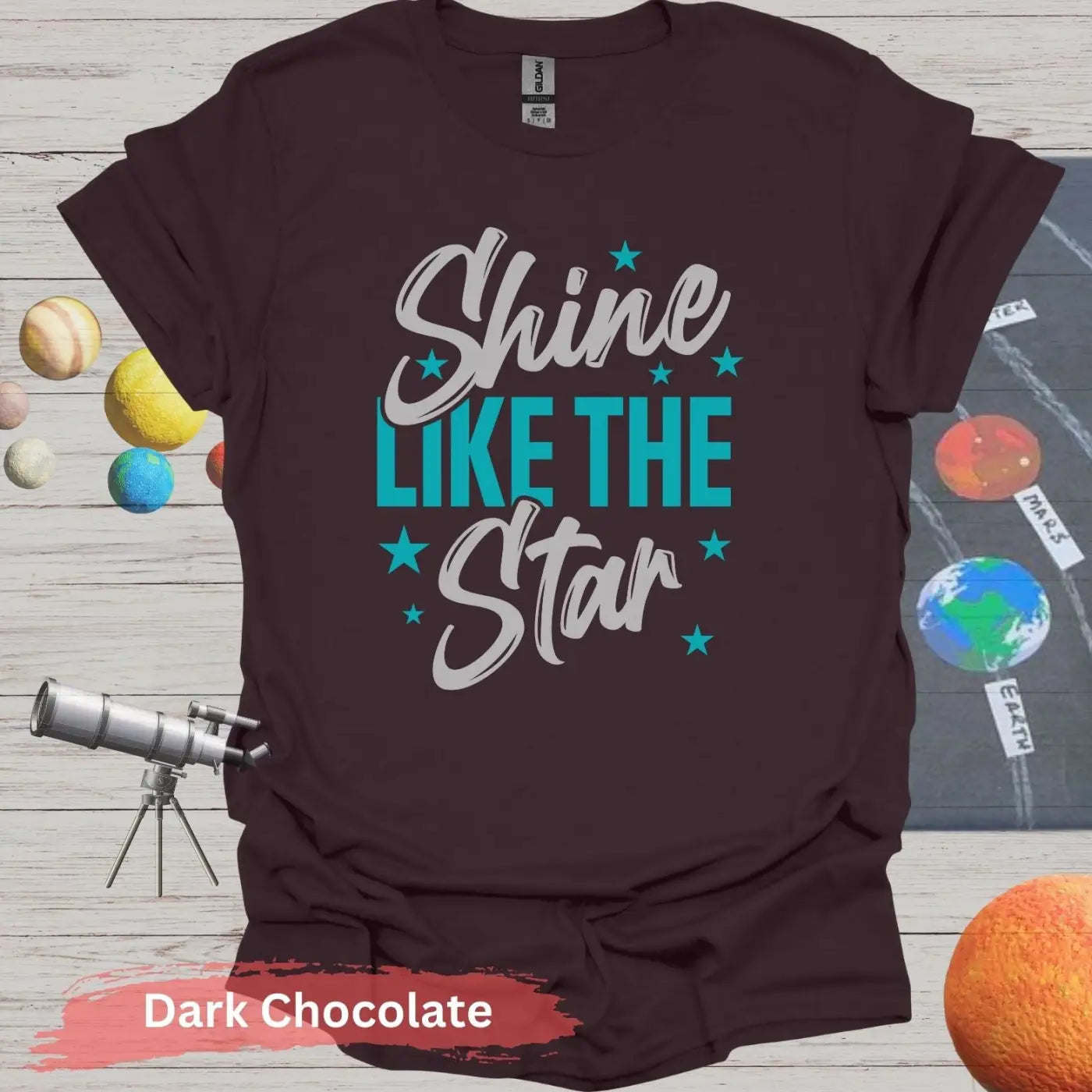 Shine Like The Star T-Shirt - S / Dark Chocolate - Physical Item