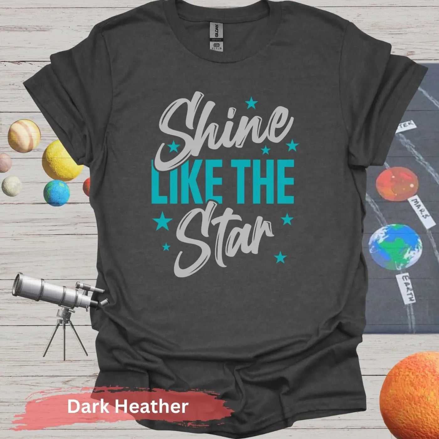 Shine Like The Star T-Shirt - S / Dark Heather - Physical Item