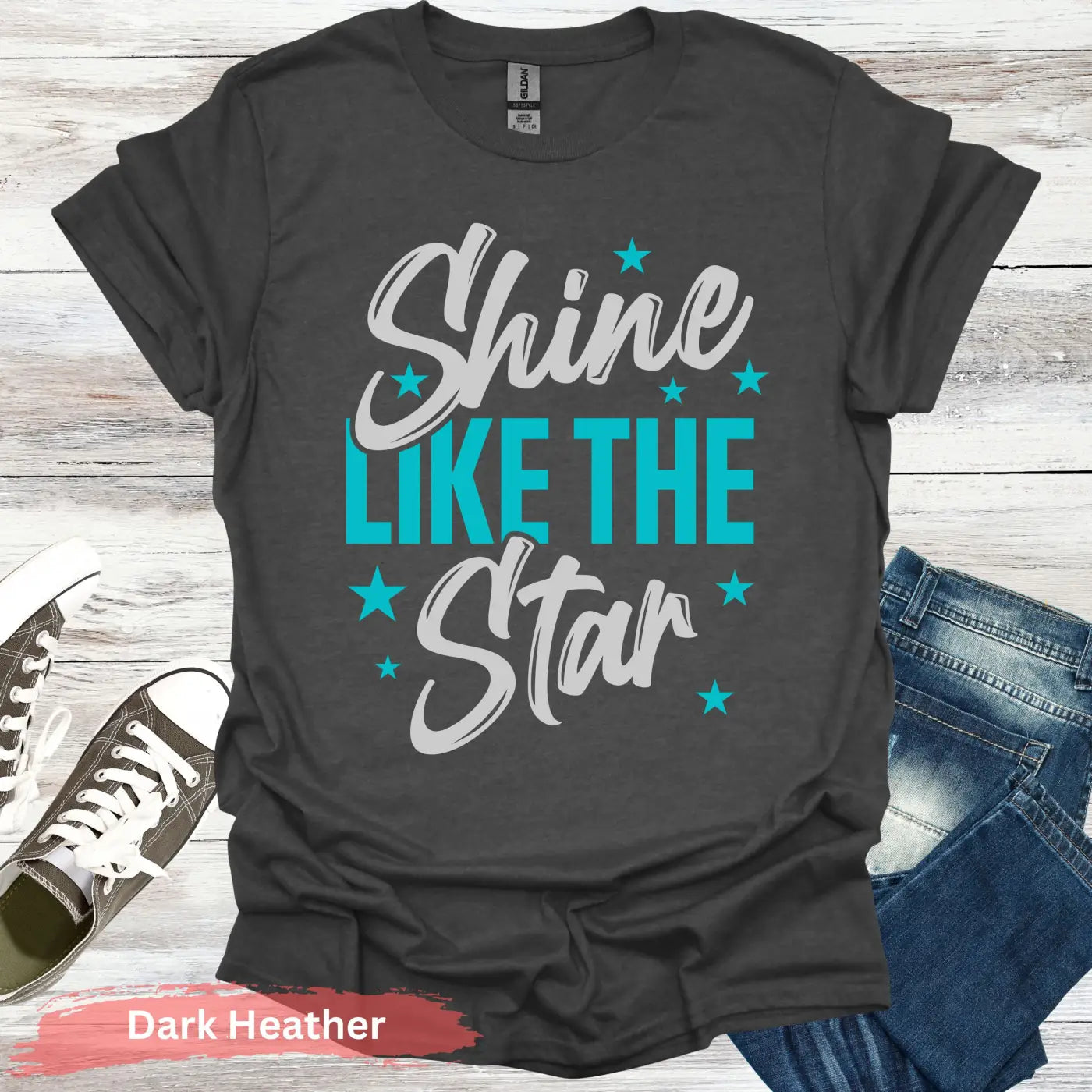 Shine Like The Star T-Shirt - S / Dark Heather - Physical Item