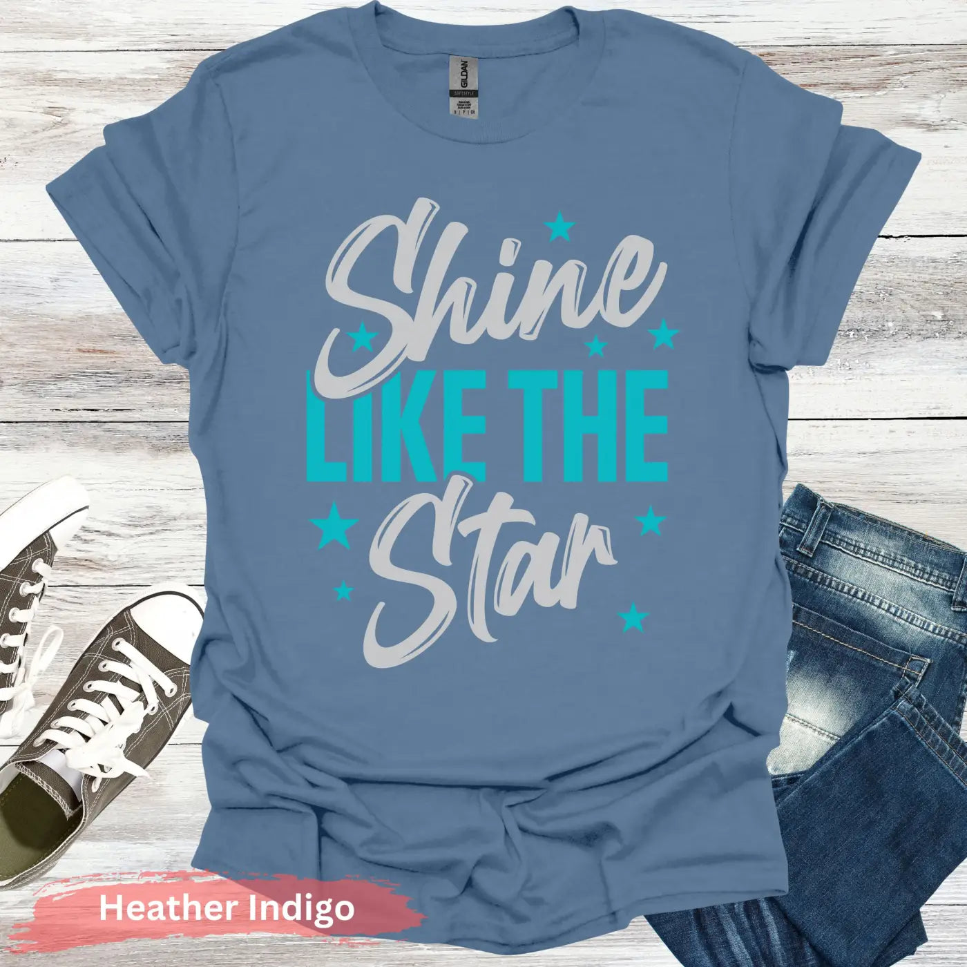 Shine Like The Star T-Shirt - S / Heather Indigo - Physical Item