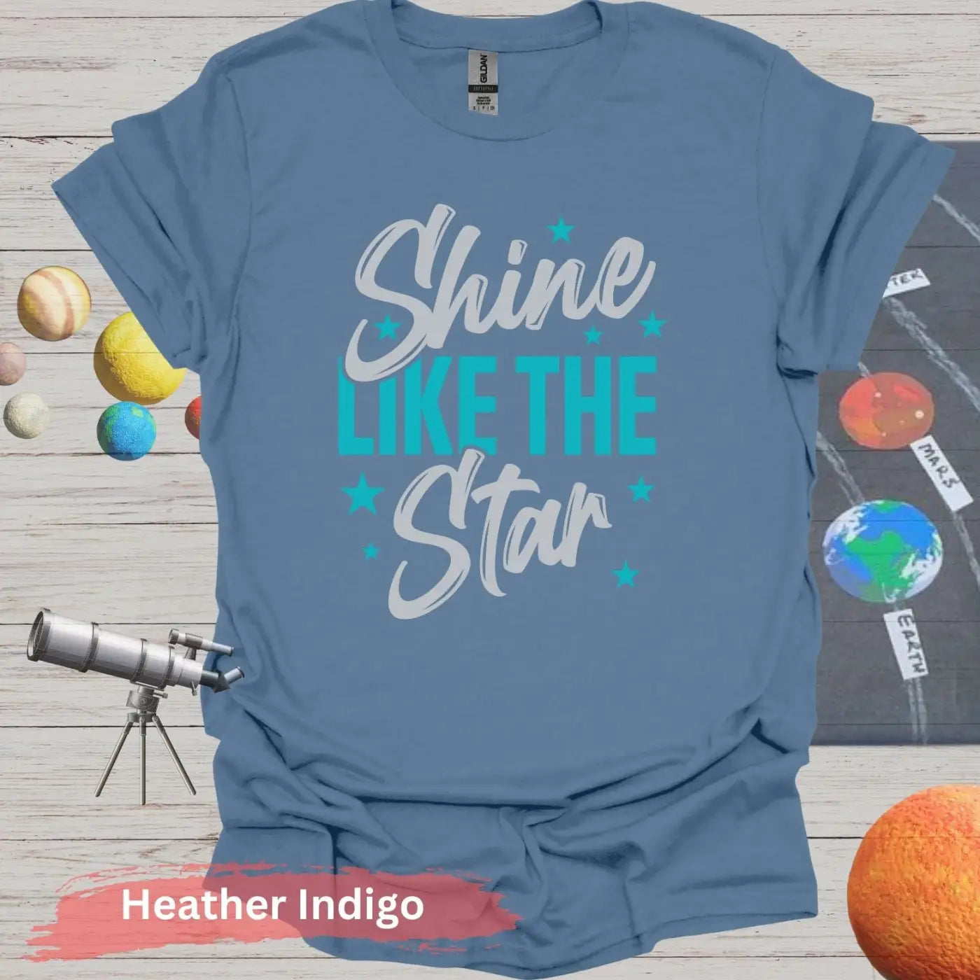 Shine Like The Star T-Shirt - S / Heather Indigo - Physical Item