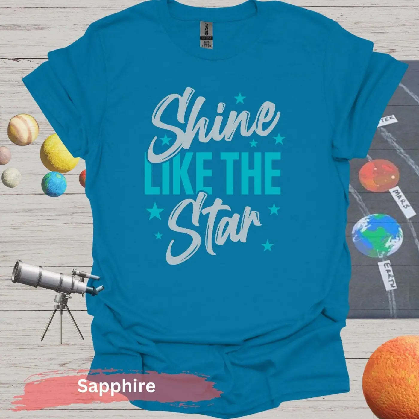 Shine Like The Star T-Shirt - S / Sapphire - Physical Item