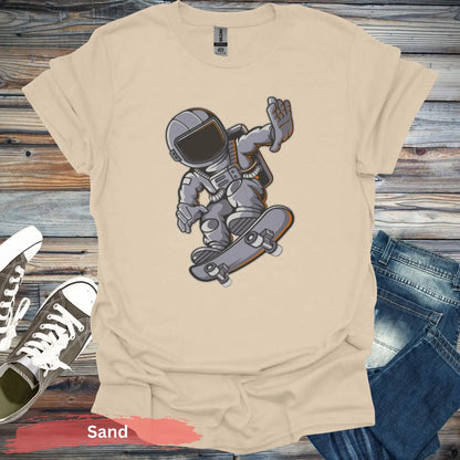 Skater Astronaut T-Shirt - S / Sand - Physical Item