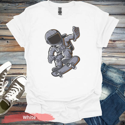 Skater Astronaut T-Shirt - S / White - Physical Item