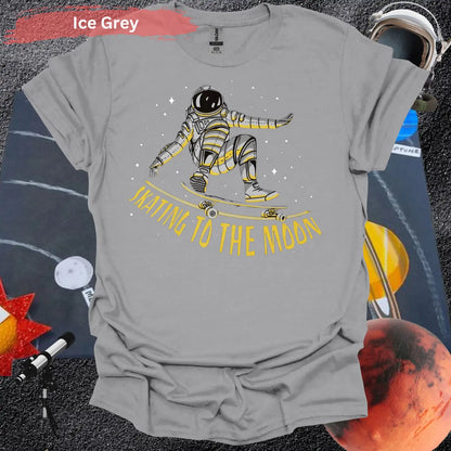 Skating to the Moon: Dynamic Astronaut T-Shirt - S / Ice Grey - Physical Item