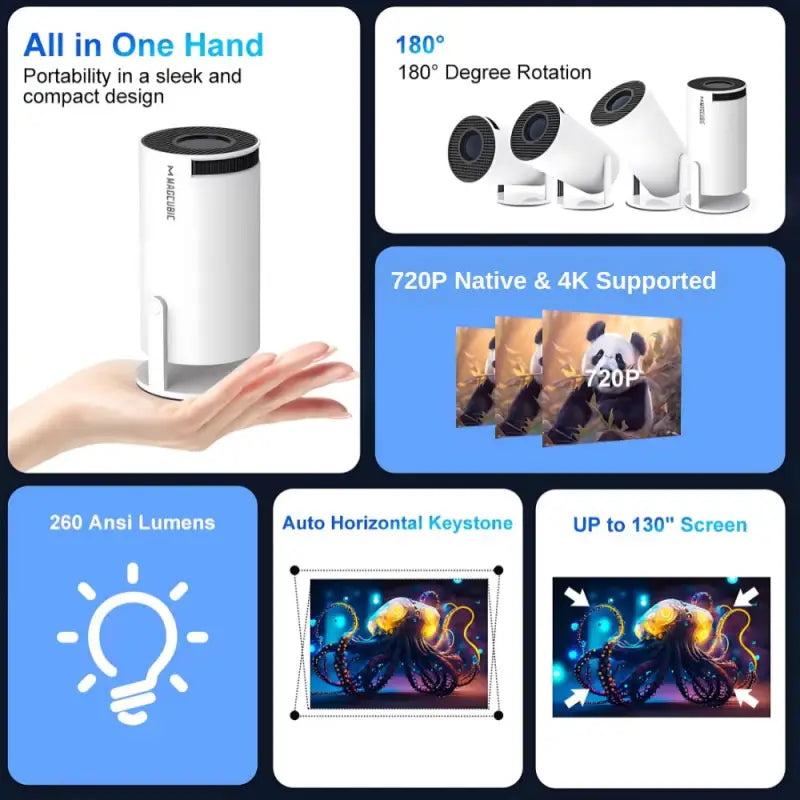 Smart screen Projector for Home Theater with Android 11