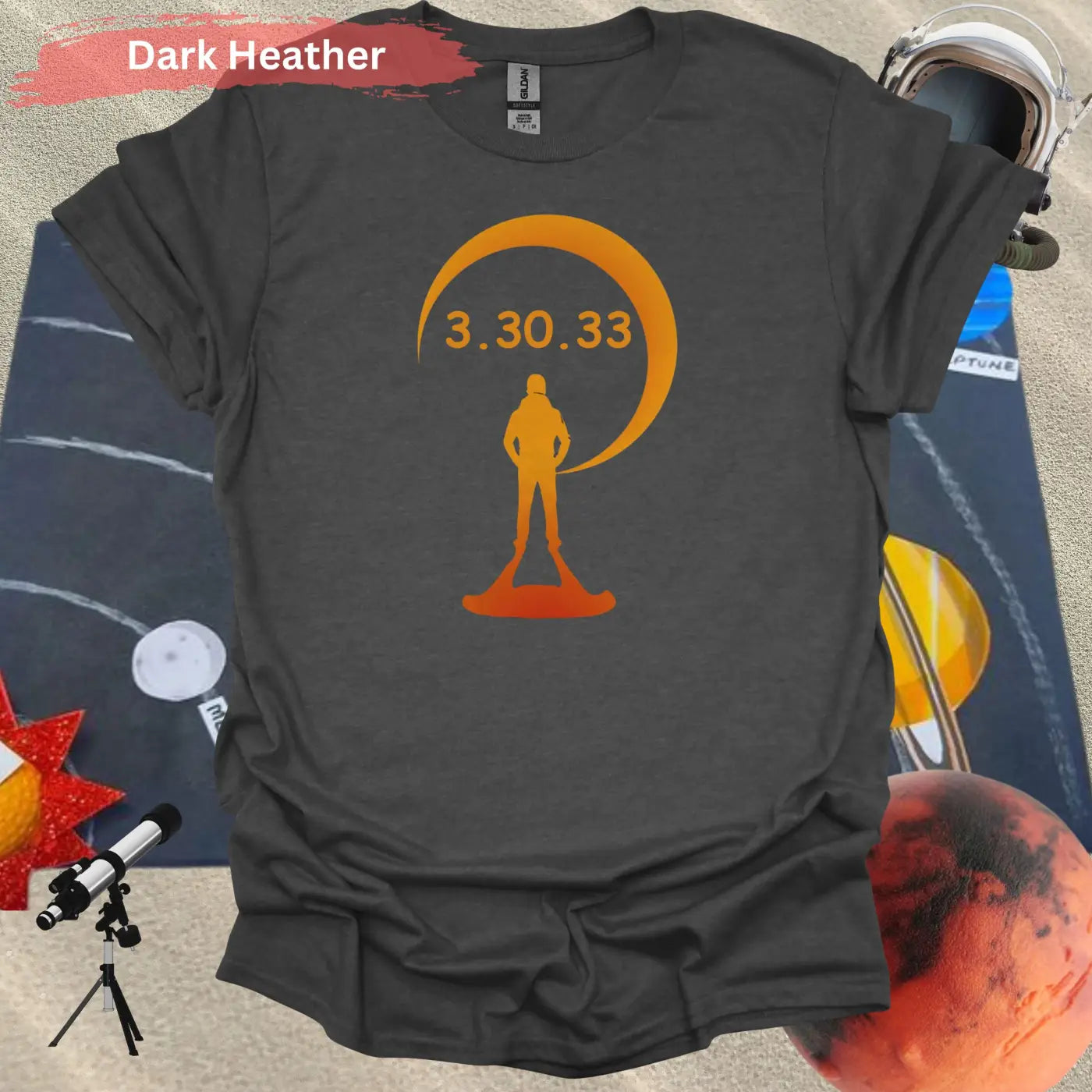 Solar Eclipse March 30 2033 in the USA T-shirt - S / Dark Heather - Physical Item