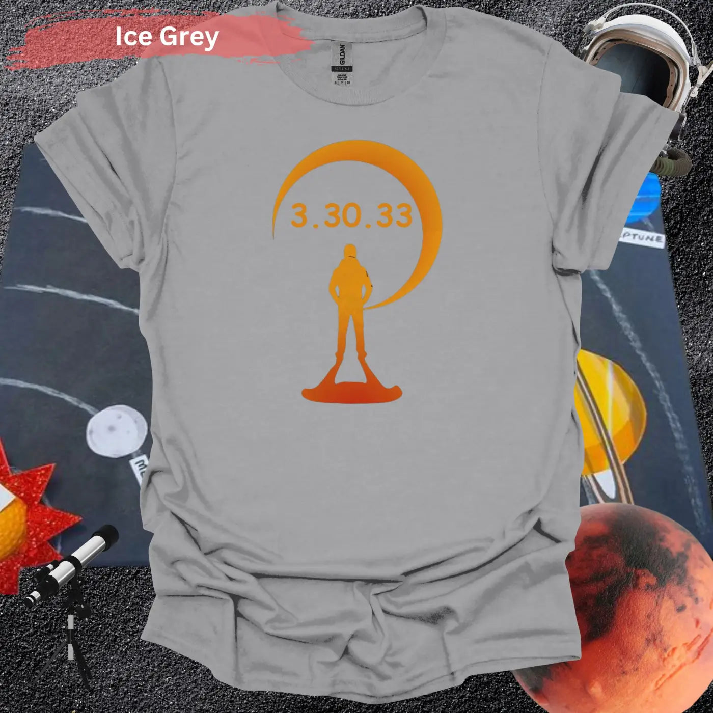 Solar Eclipse March 30 2033 in the USA T-shirt - S / Ice Grey - Physical Item