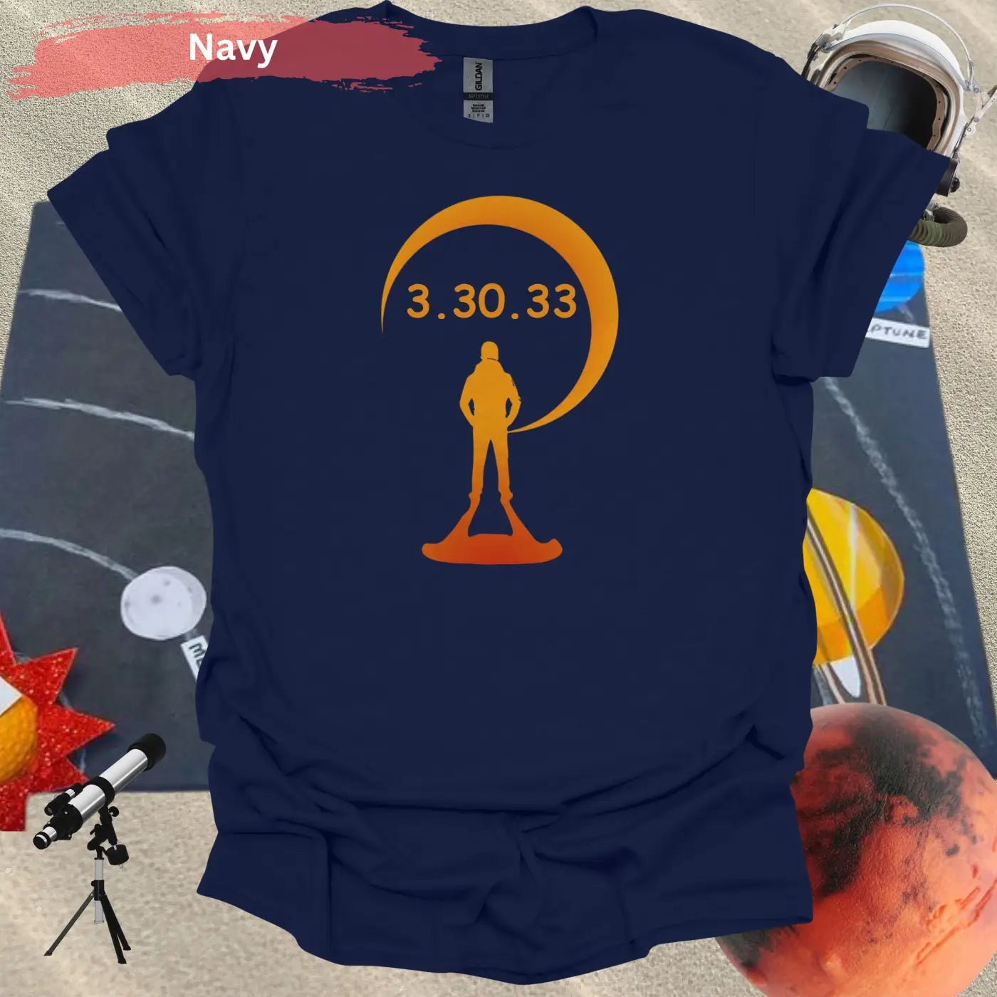 Solar Eclipse March 30 2033 in the USA T-shirt - S / Navy - Physical Item