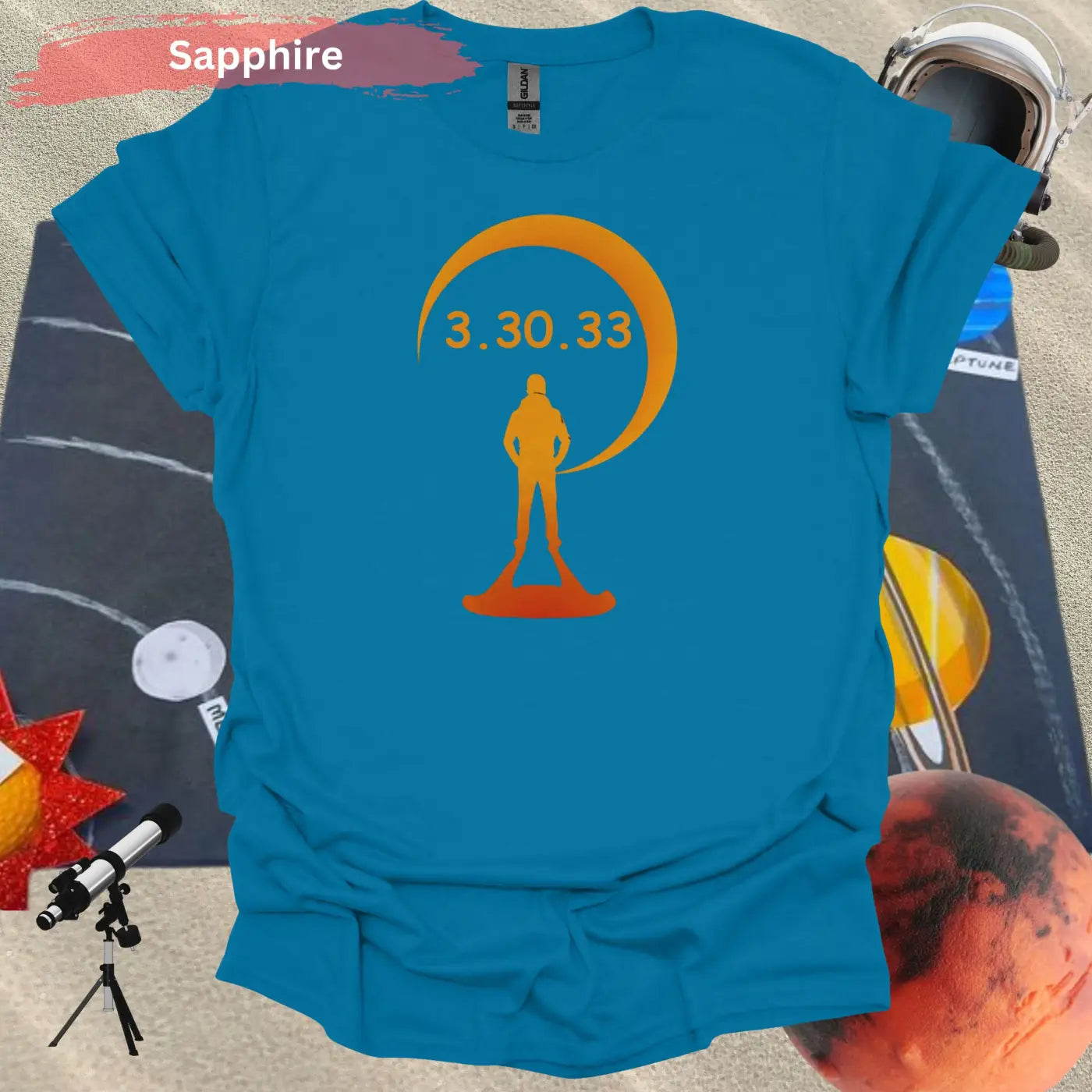 Solar Eclipse March 30 2033 in the USA T-shirt - S / Sapphire - Physical Item