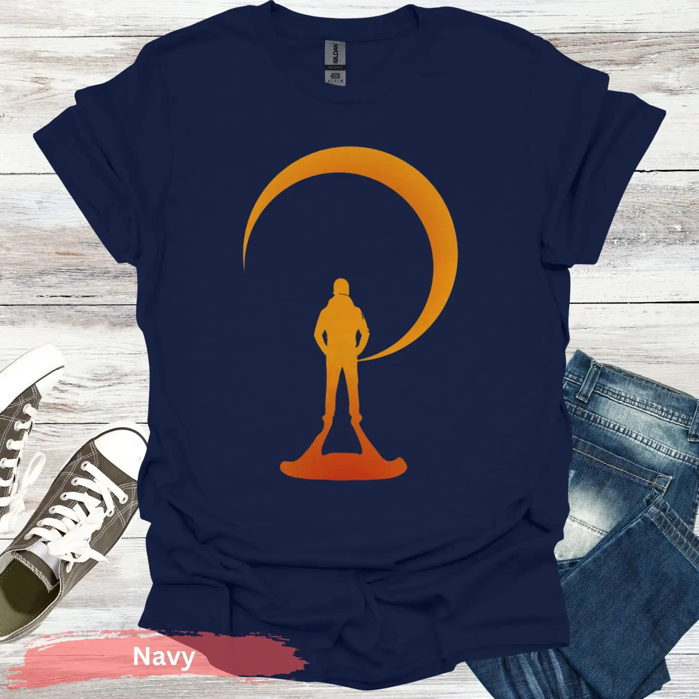 Solar Eclipse T-shirt - S / Navy - Physical Item