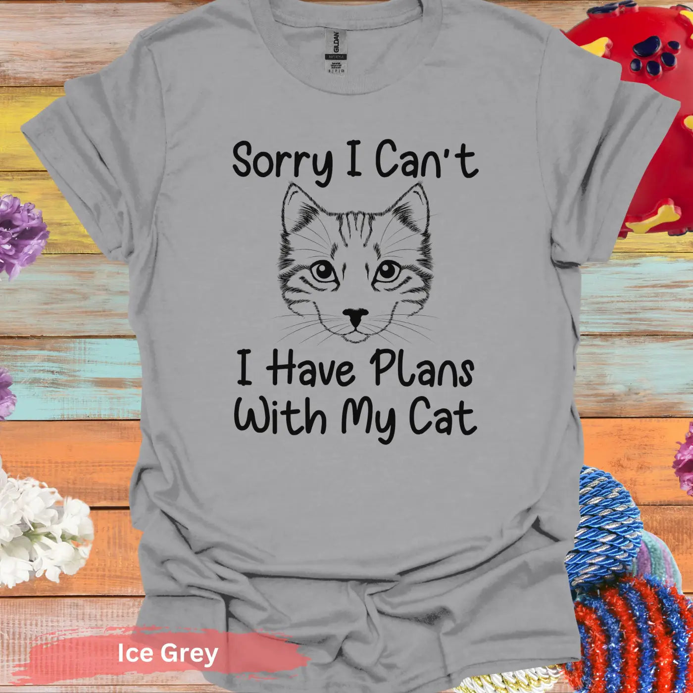 I Have Plans With My Cat T-Shirt - S / Ice Grey - Physical Item