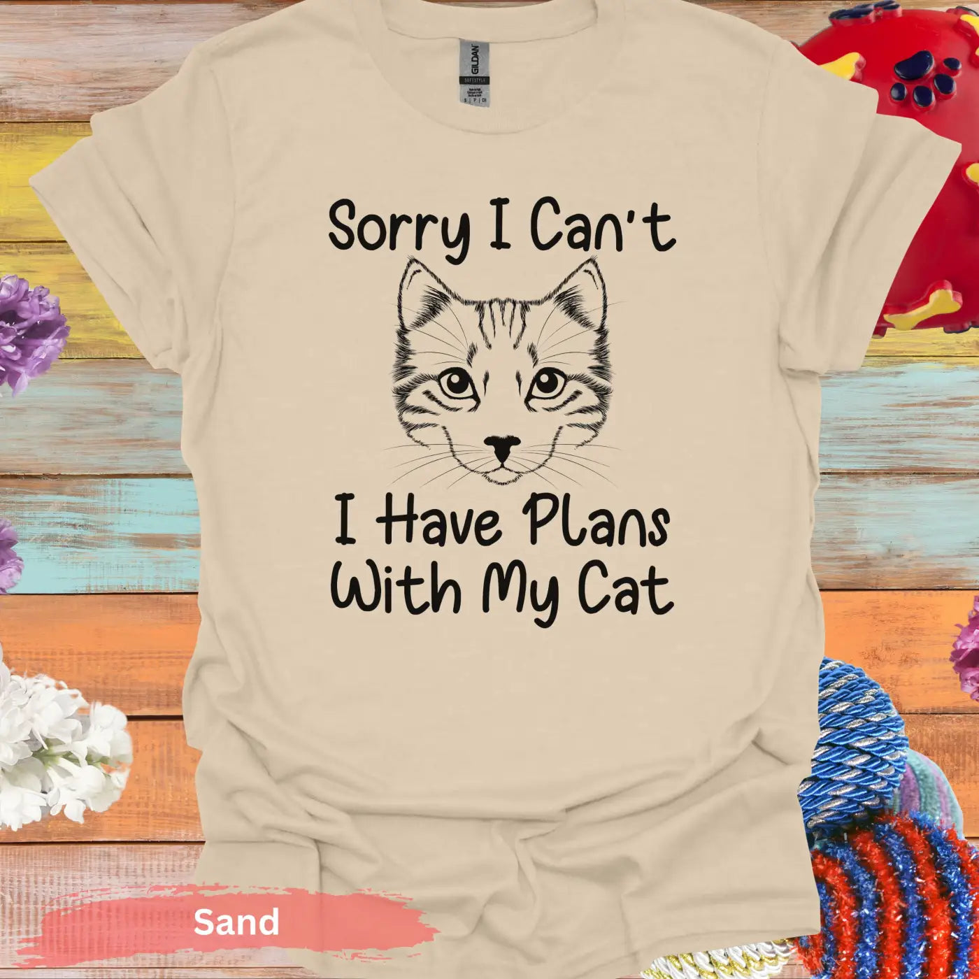 I Have Plans With My Cat T-Shirt - S / Sand - Physical Item