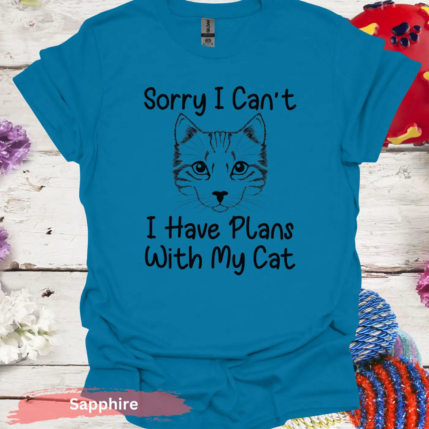 I Have Plans With My Cat T-Shirt - S / Sapphire - Physical Item