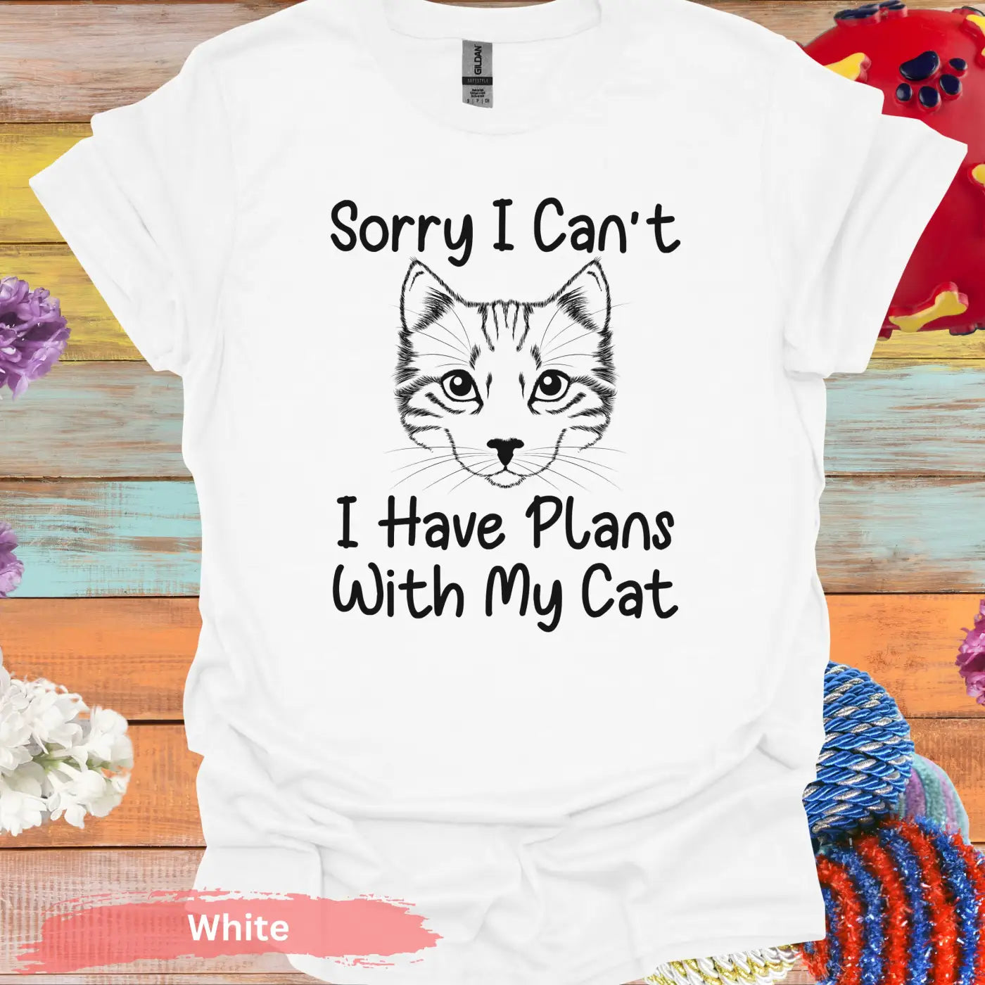 I Have Plans With My Cat T-Shirt - S / White - Physical Item