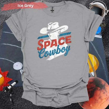 Space Cowboy Retro Style Printed Graphic T-Shirt - Physical Item