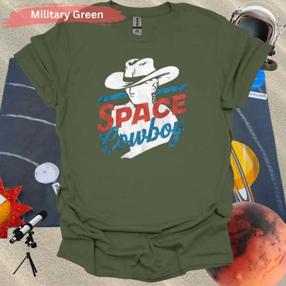 Space Cowboy Retro Style Printed Graphic T-Shirt - Physical Item