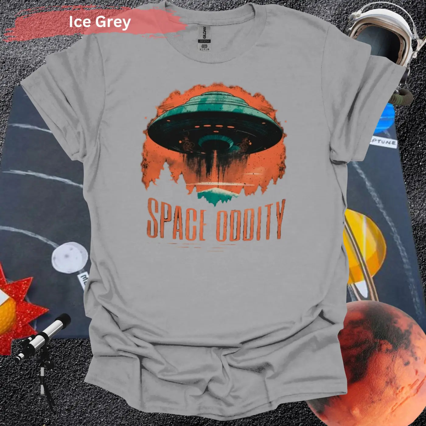 Space Oddity T-Shirt - S / Ice Grey - Physical Item