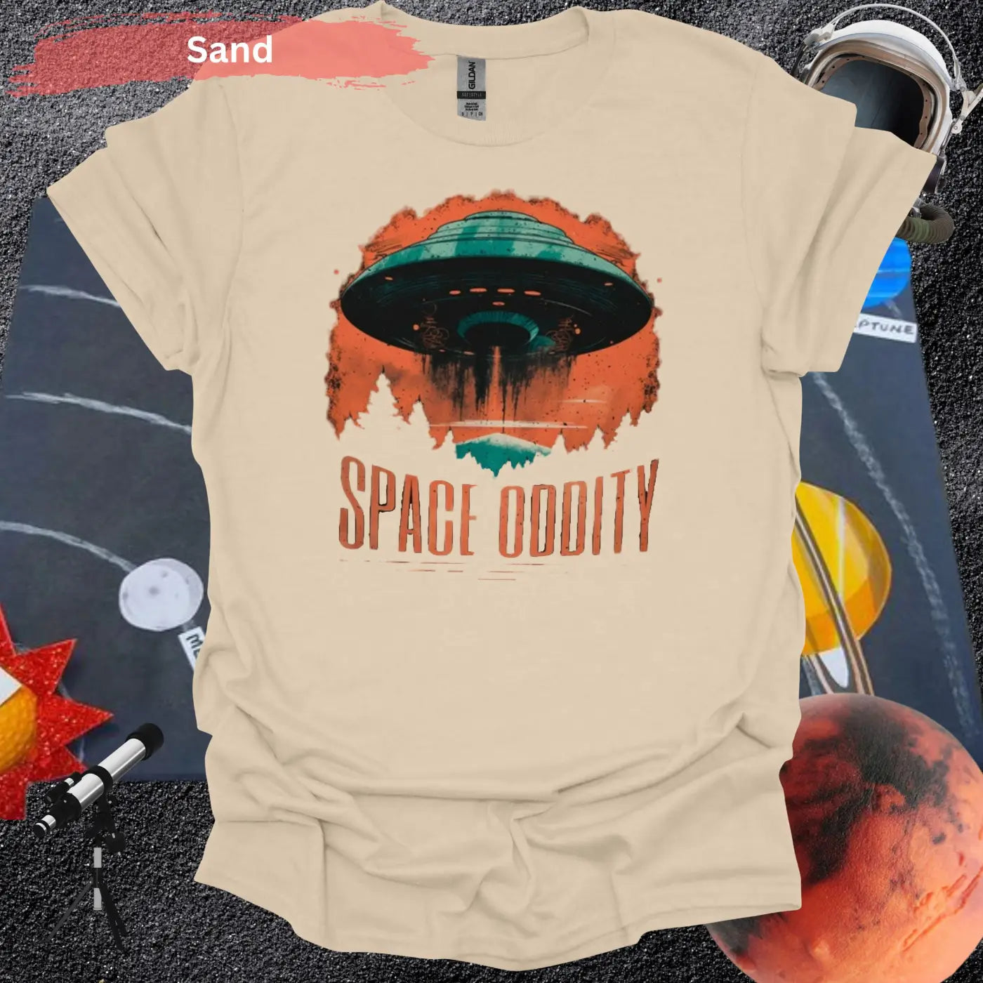 Space Oddity T-Shirt - S / Sand - Physical Item