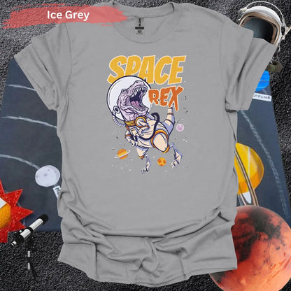 Space Rex: Intergalactic Dinosaur Adventure T-Shirt - S / Ice Grey - Physical Item