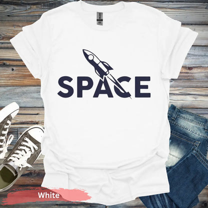Space Rocket T-Shirt - S / White - Physical Item