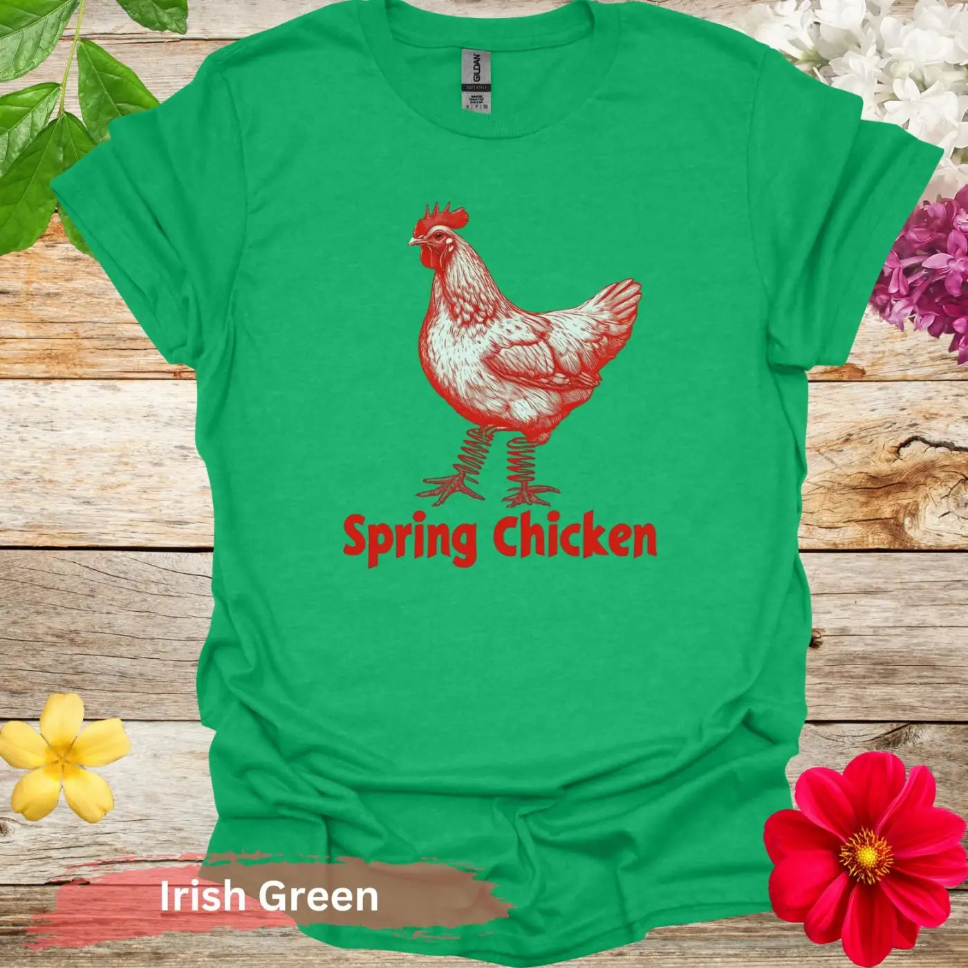 Spring Chicken Graphic T-shirt - S / Irish Green - Physical Item