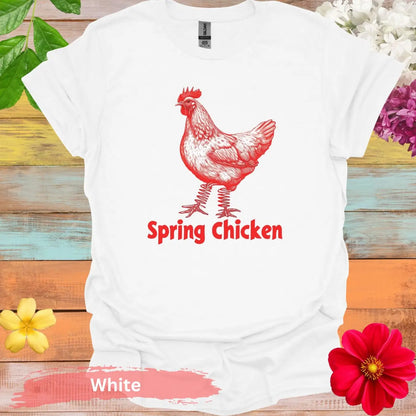 Spring Chicken Graphic T-shirt - S / White - Physical Item