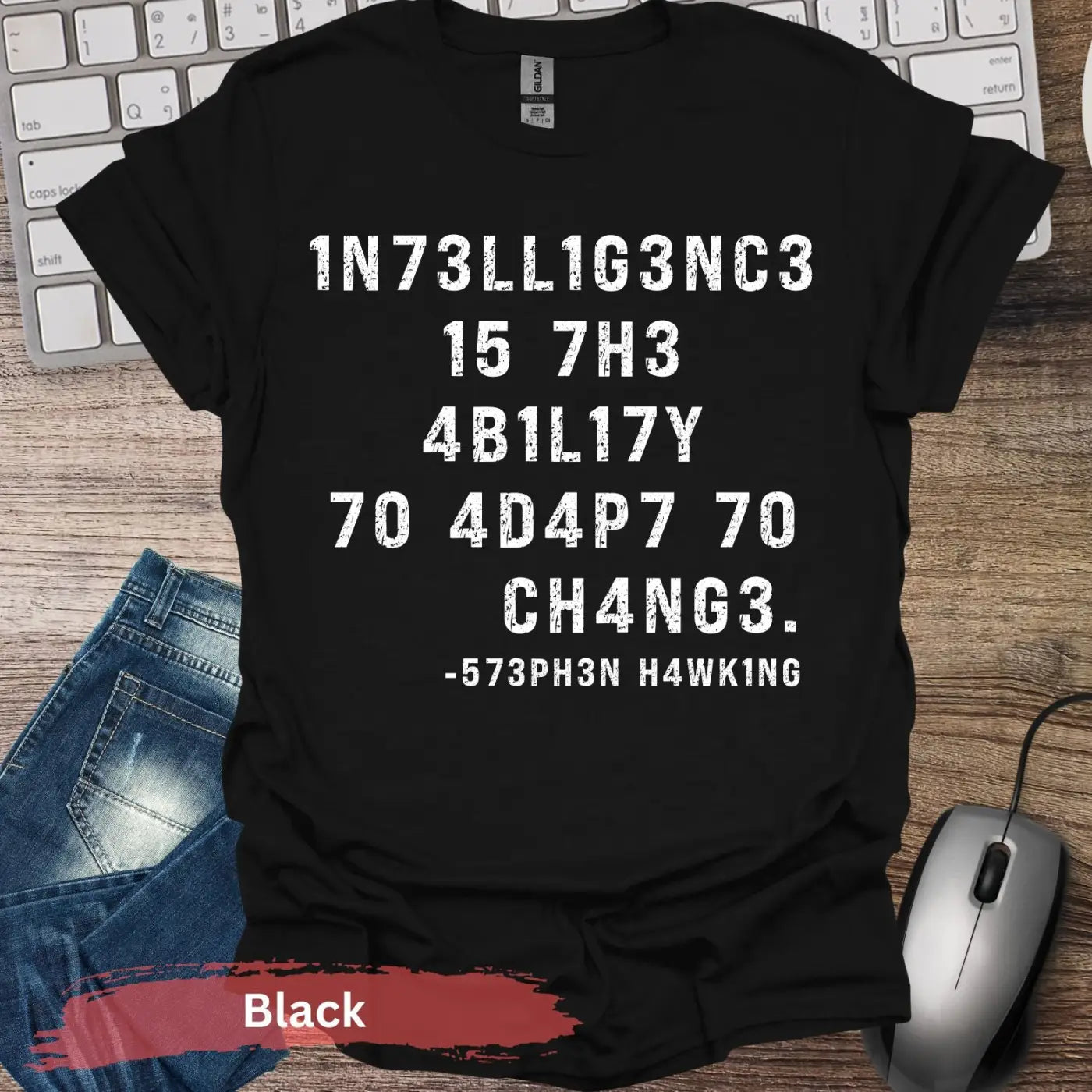 Stephen Hawking Quote T-shirt - S / Black - Physical Item